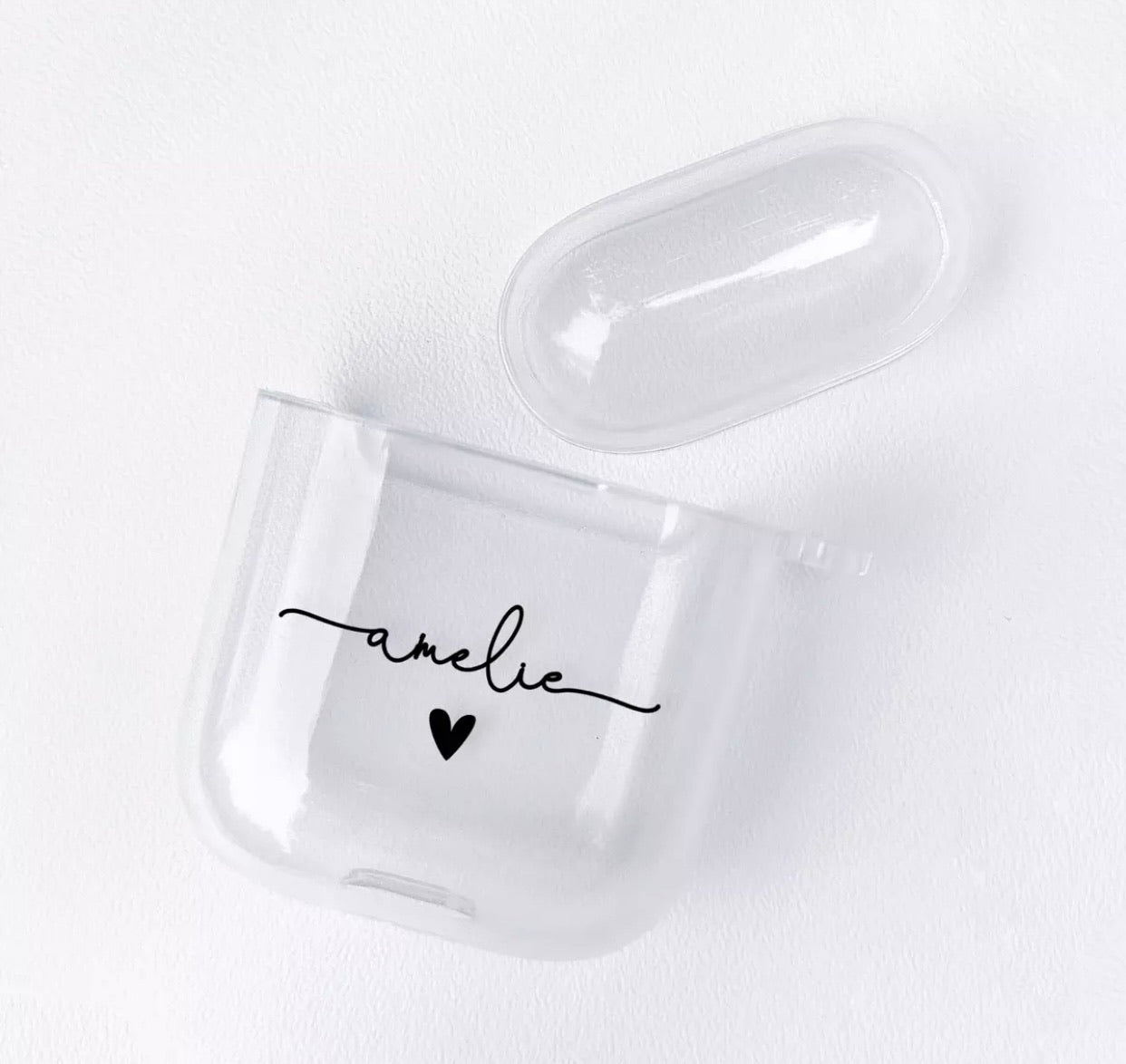 Black Handwriting Personalised Silicone AirPods Case
