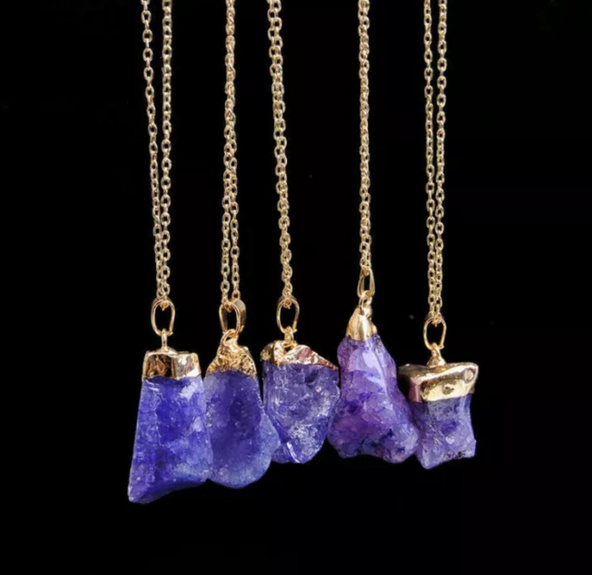 Natural Crystal Quartz Gemstone Pendant Necklace