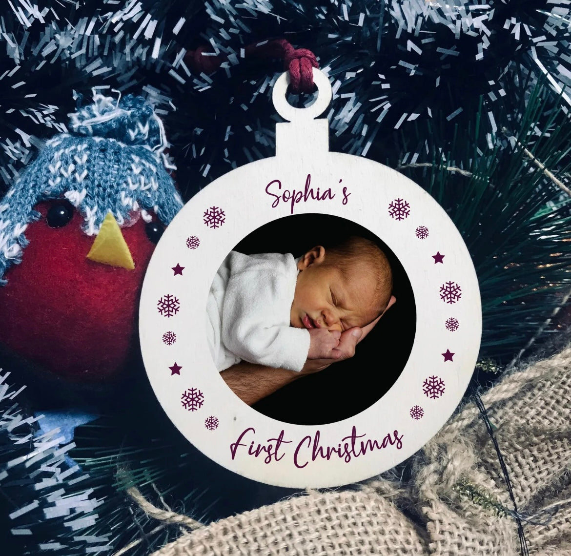 Baby Photo First Christmas Bauble