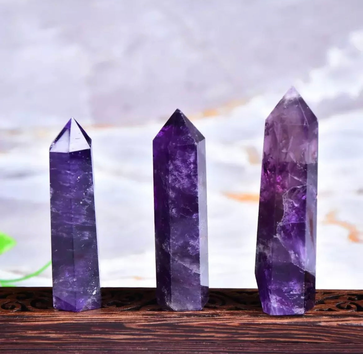 Natural Amethyst Quartz Crystal Tower