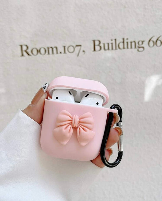 Pink Bow Detail AirPods Case