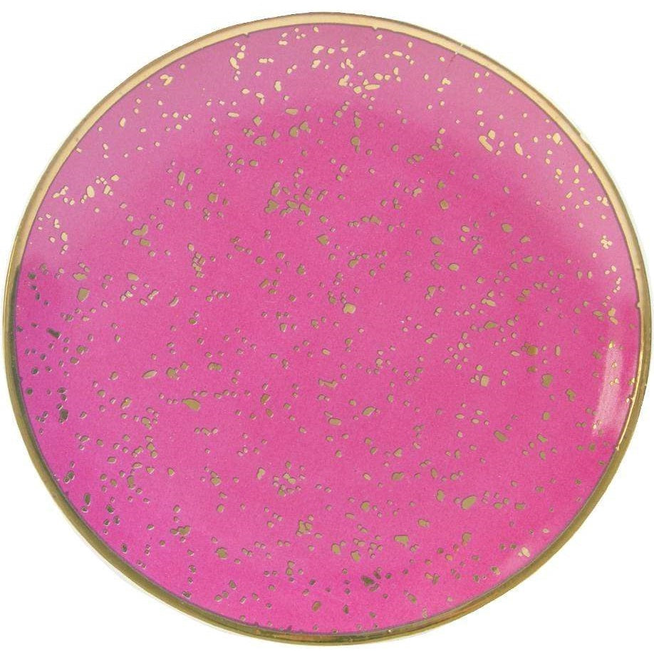 Round Trinket Dish Small Dots Pink and Rose Gold