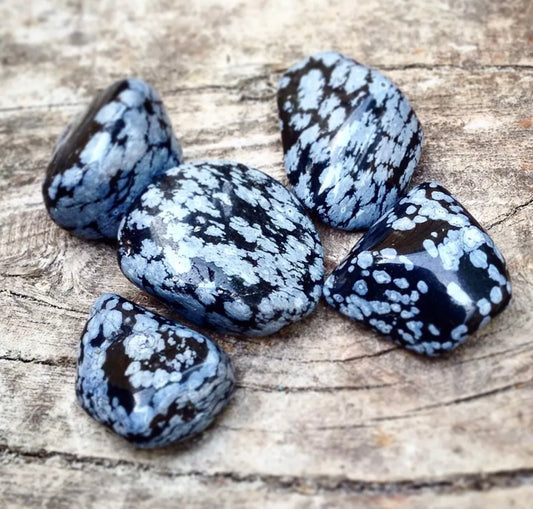 Obsidian Snowflake Tumblestones