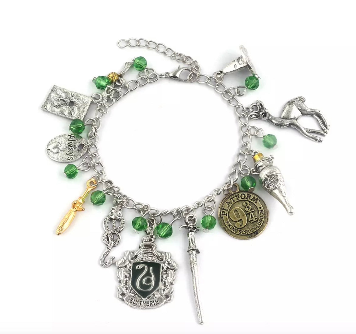 Slytherin Harry Potter Charm Bracelet
