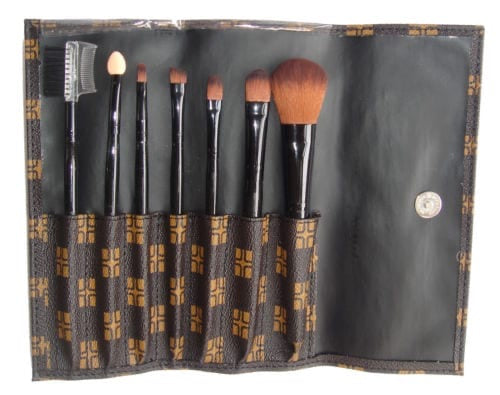 LyDia 7pcs Brown/Choc Makeup Brush Set with Case
