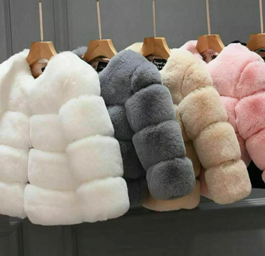 Girls Faux Fur Parka Coat