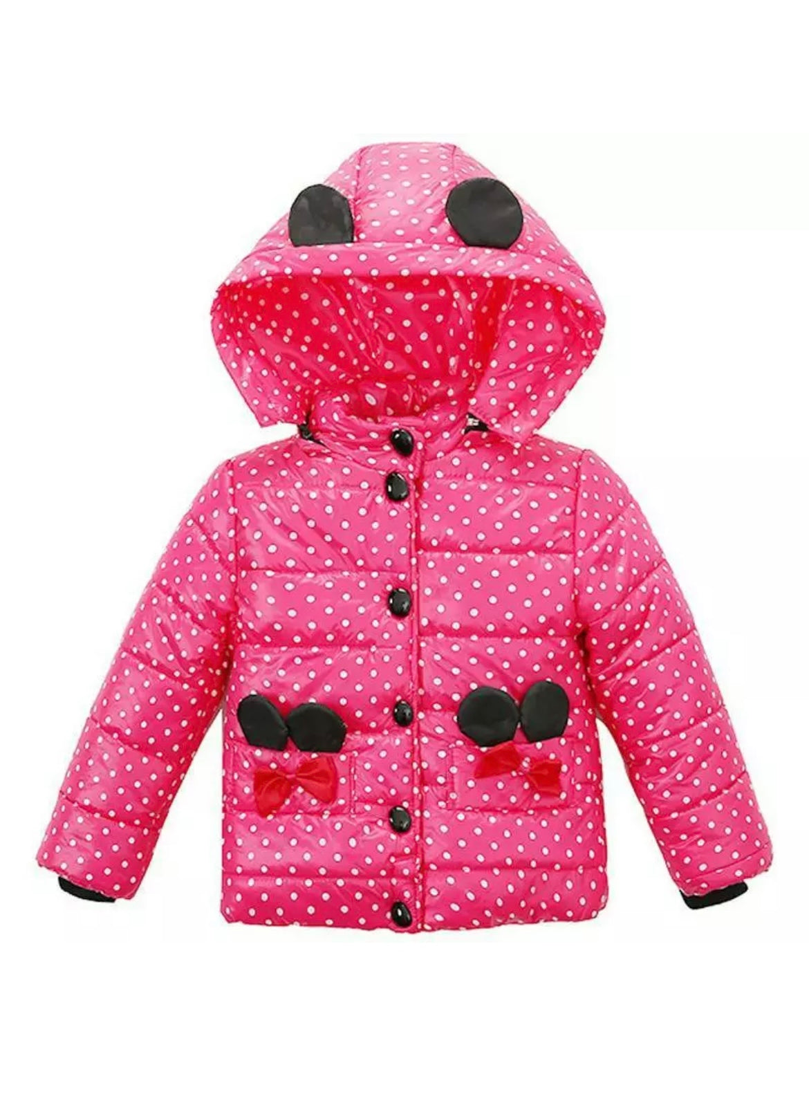 Girls Polka Dot Minnie Mouse Style Coat