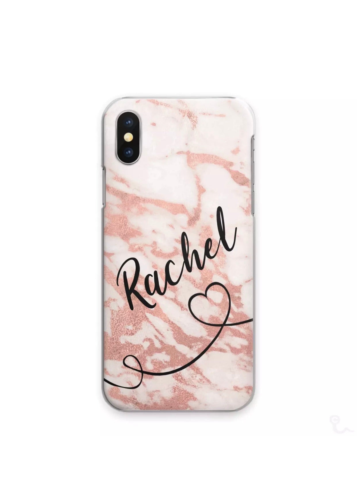 Rose Gold Name & Heart Personalised Phone Case
