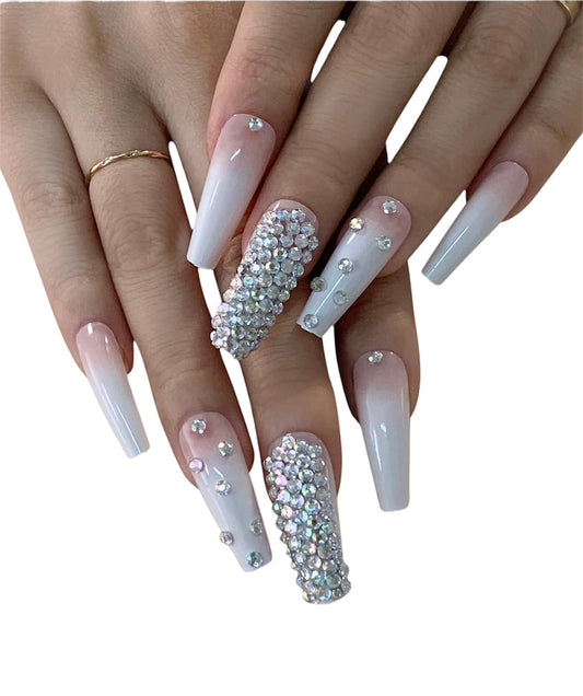 Ombré Rhinestone Nails