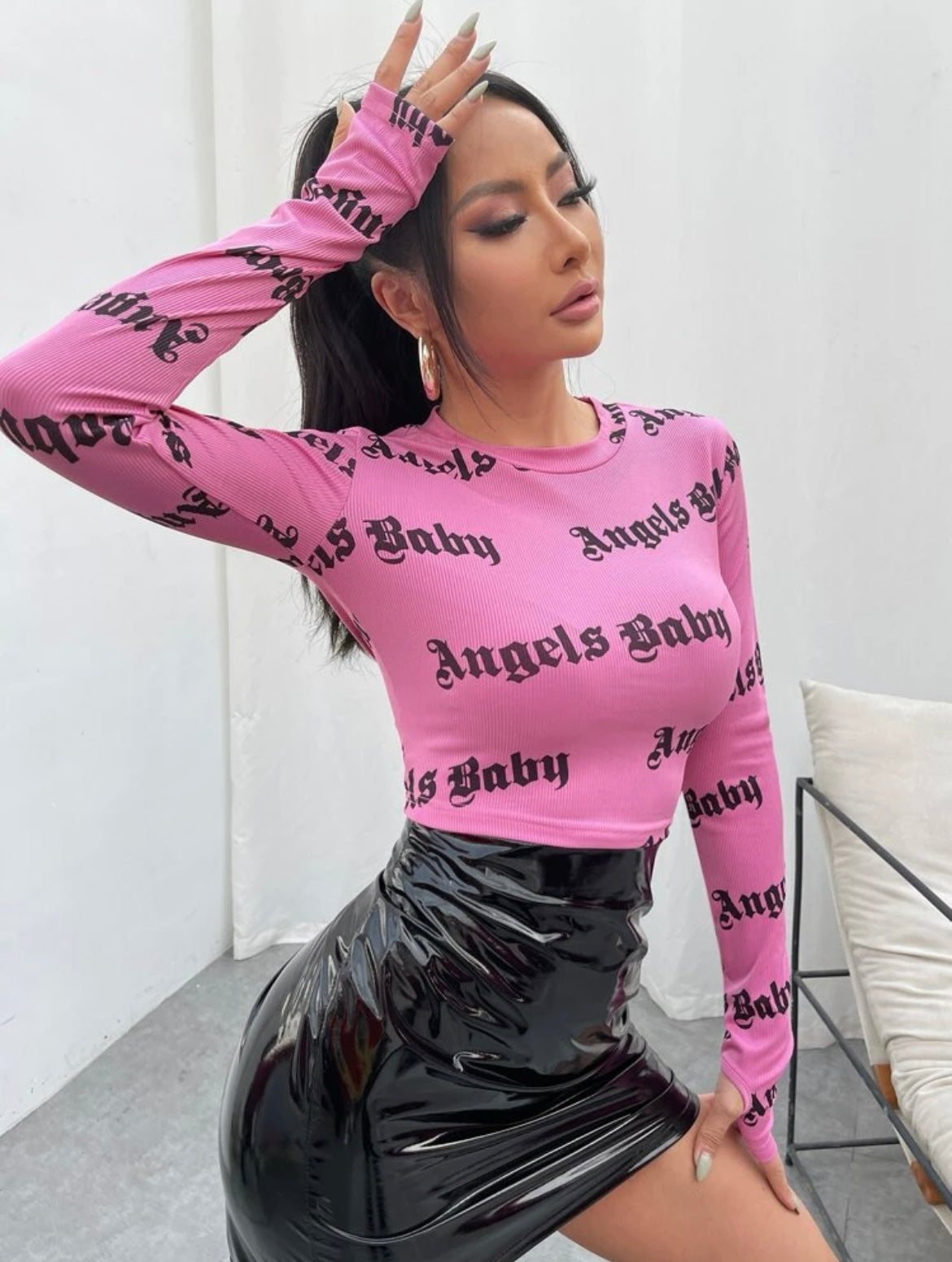 ‘Angels Baby’ Pink Graphic Top