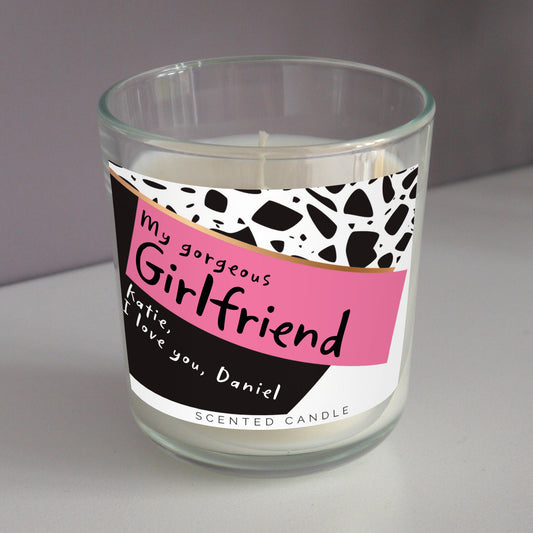 Personalised Pink & Black Scented Jar Candle