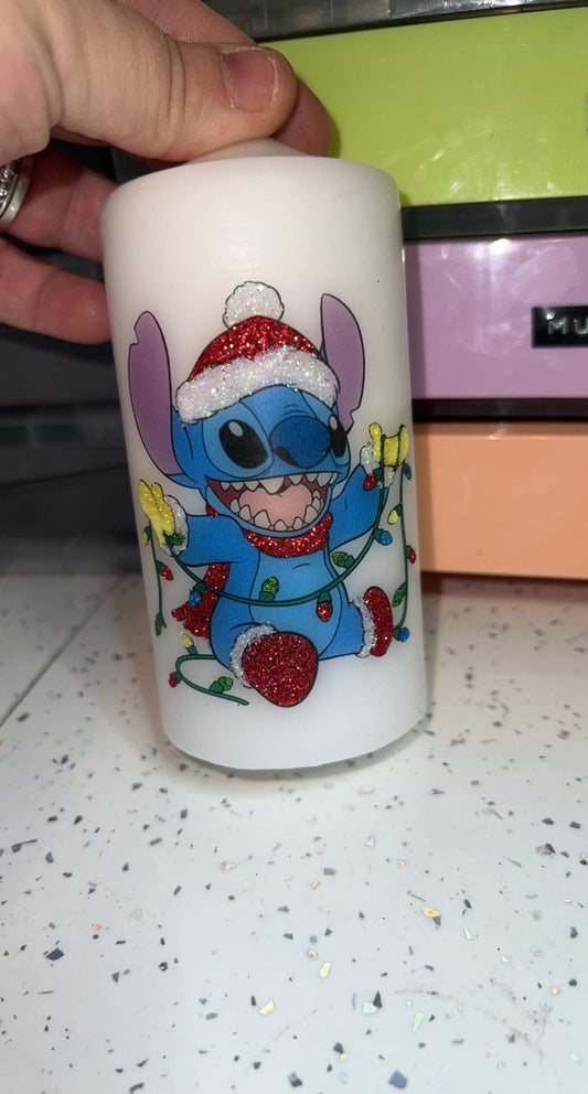 Christmas Blue Monster Candle