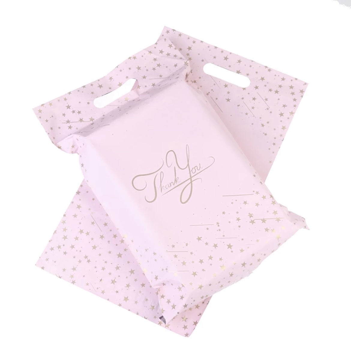 Pink Star Poly Mailer Bags