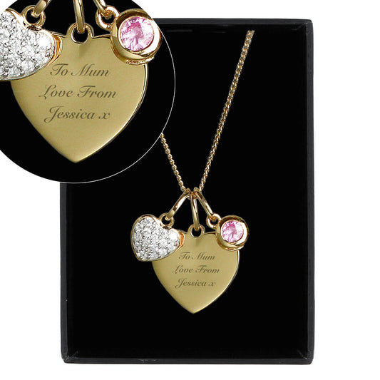 Personalised Sterling Silver & 9ct Gold Heart Necklace