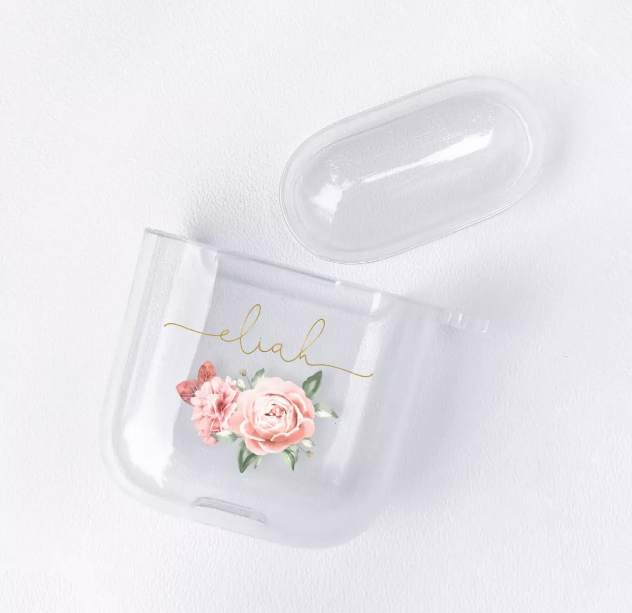 Personalised Roses Silicone AirPod Case