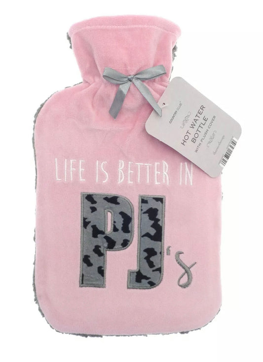 Baby Pink Slogan Hot Water Bottle