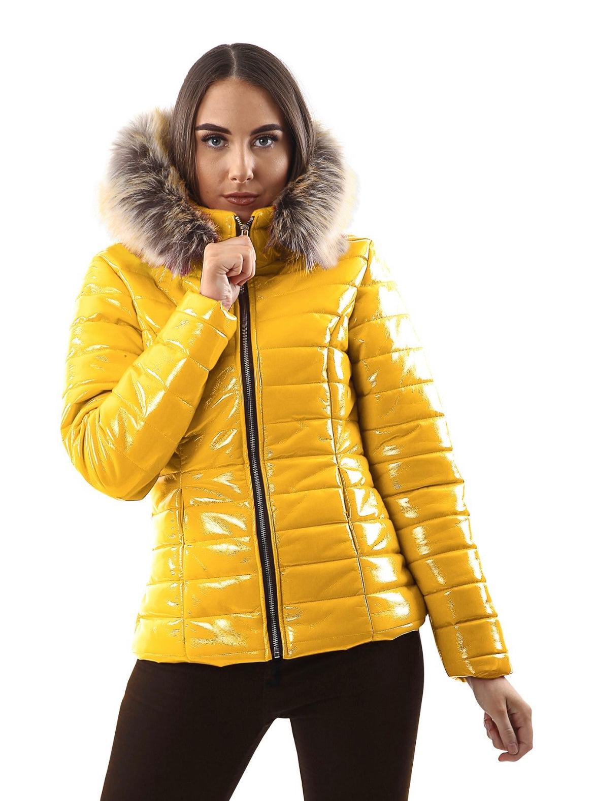 Alyssa Quilted Faux Fur Padded Coat - Various Colours