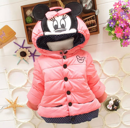 Girls Minnie Mouse Button Front Coats