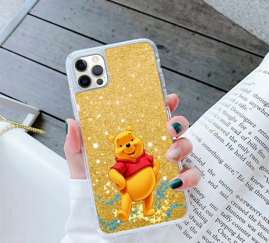Yellow Glitter Winnie The Pooh Disney Phone Case