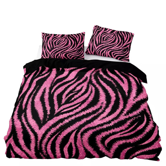 Pink Zebra Print Bed Set