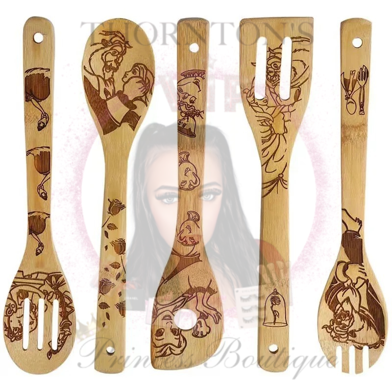 Beauty & The Beast Bamboo Utensils Set