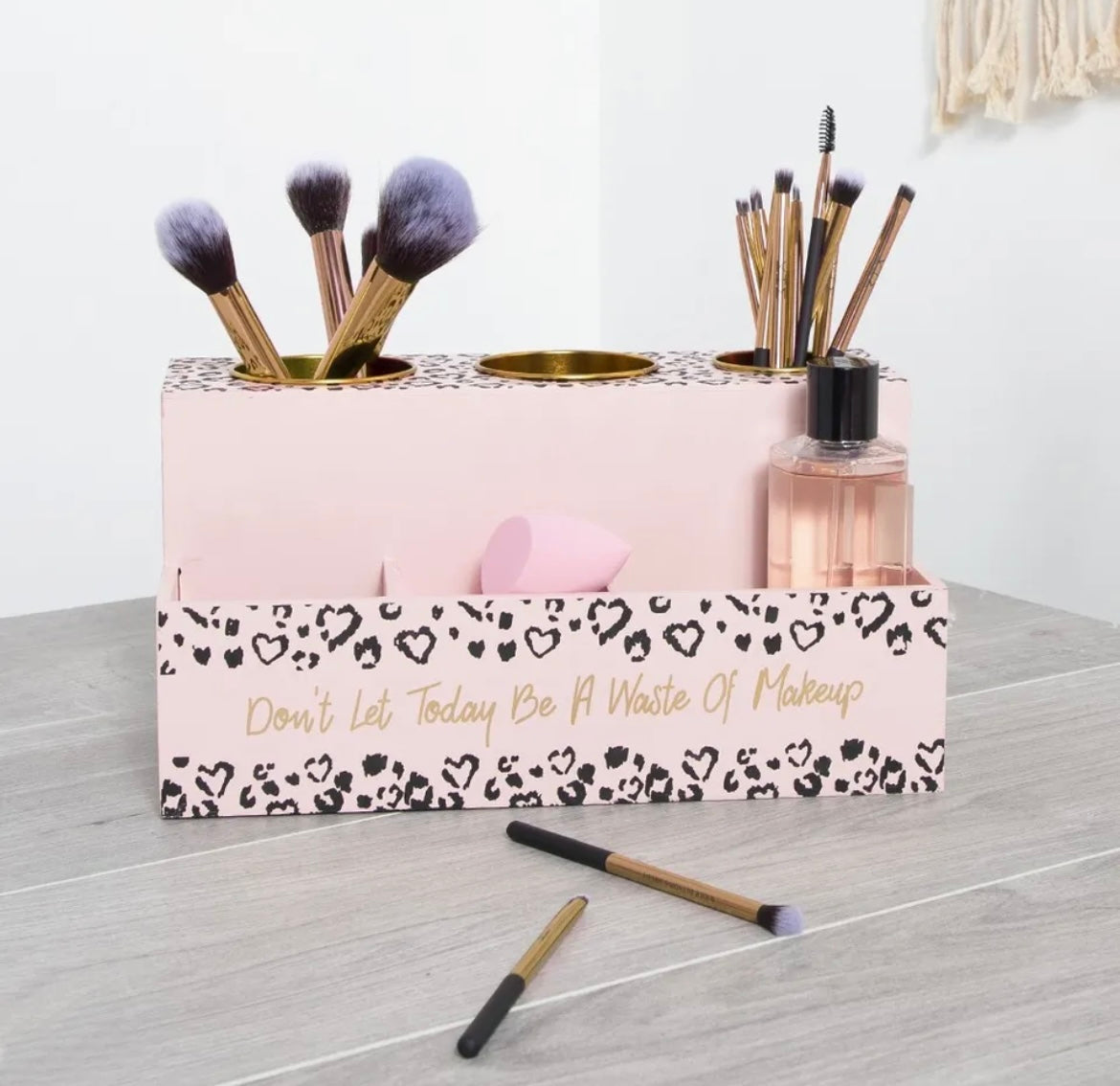 LIMITED EDITION Pink Leopard Print Makeup Organiser Box