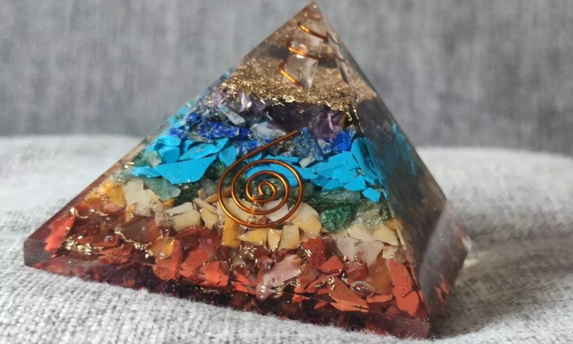 Natural 7 Chakra Orgone Pyramid Crystal