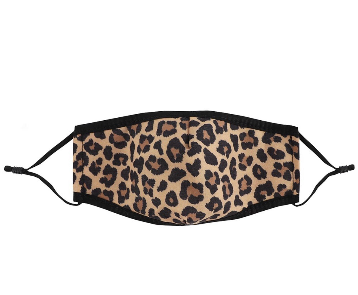 Leopard Print Re-useable Face Covering With Trim