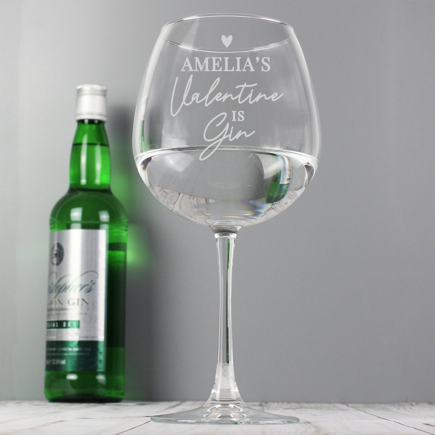 Personalised Gin Is My Valentine Gin Balloon Glass