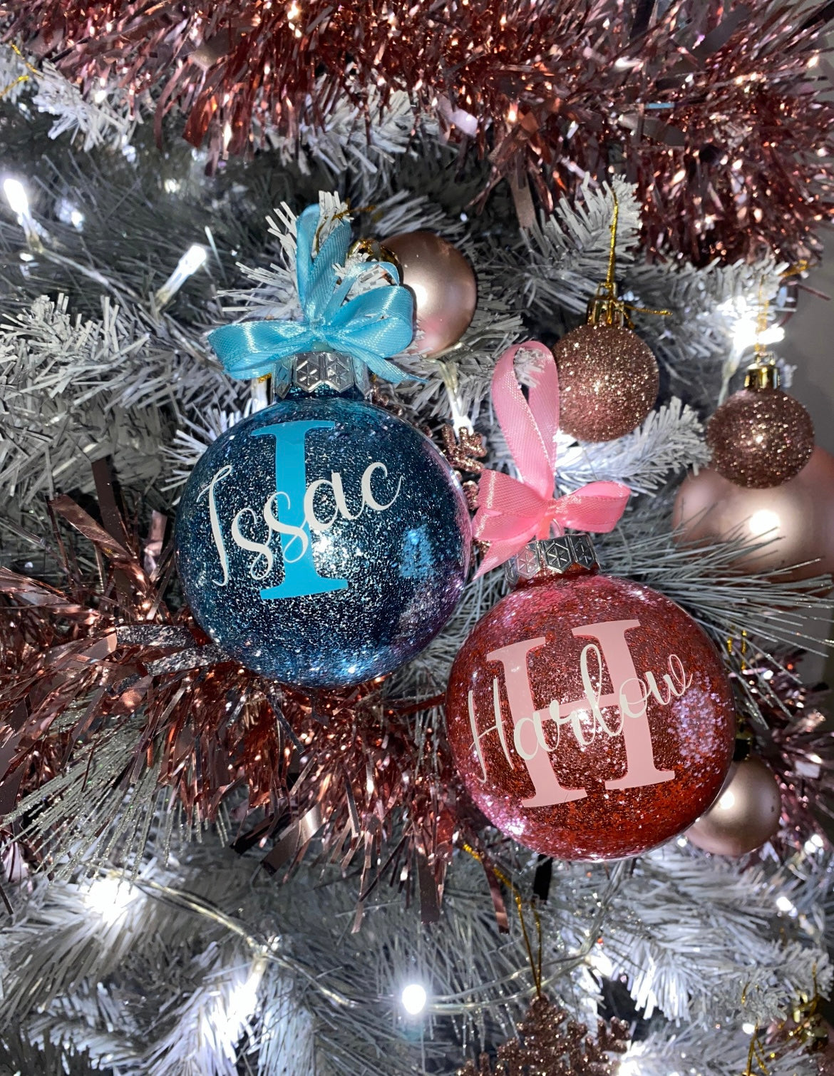 Personalised Glitter Christmas Bauble