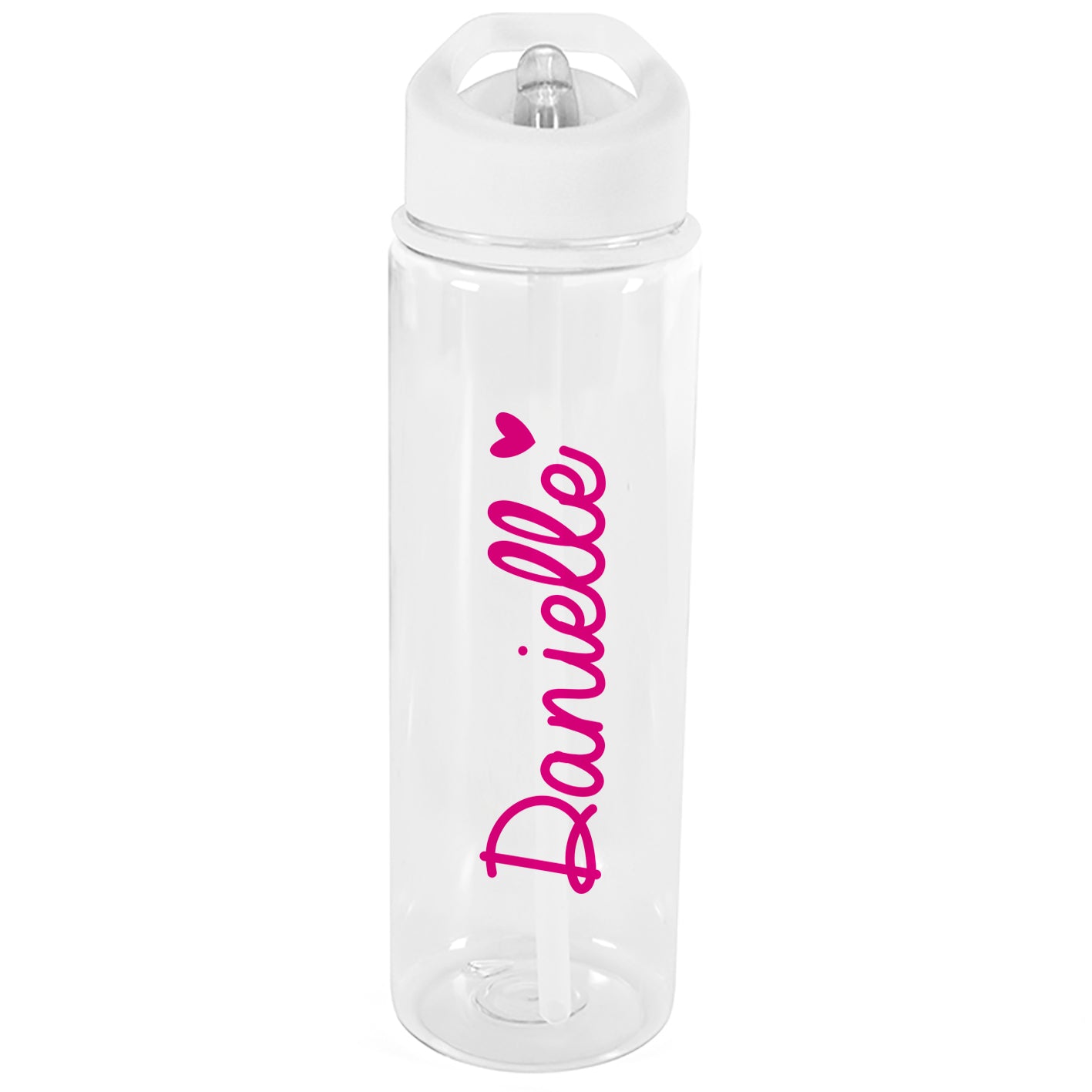 Personalised Pink Heart Island Water Bottle