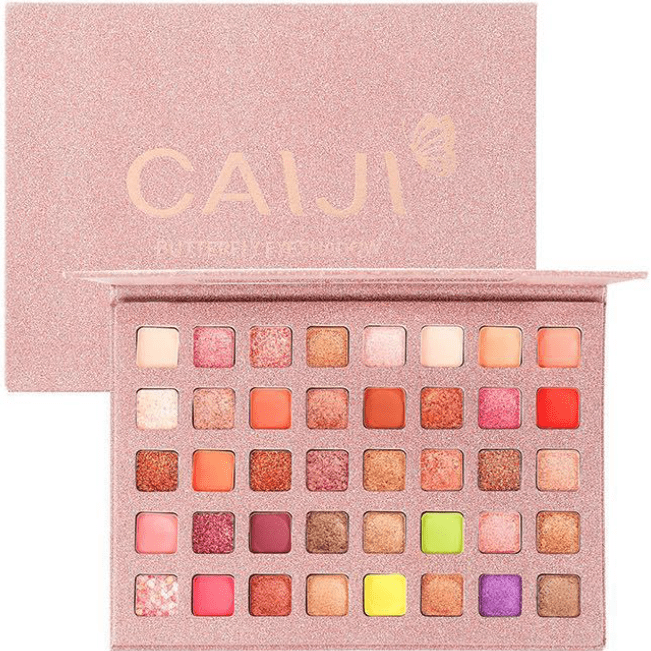 CaiJi 40 Colours Butterfly Eyeshadow Palette with shimmer package