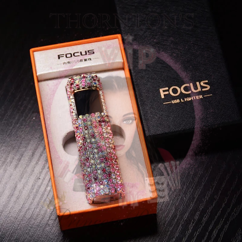 Rhinestone LED Chargeable Lighter