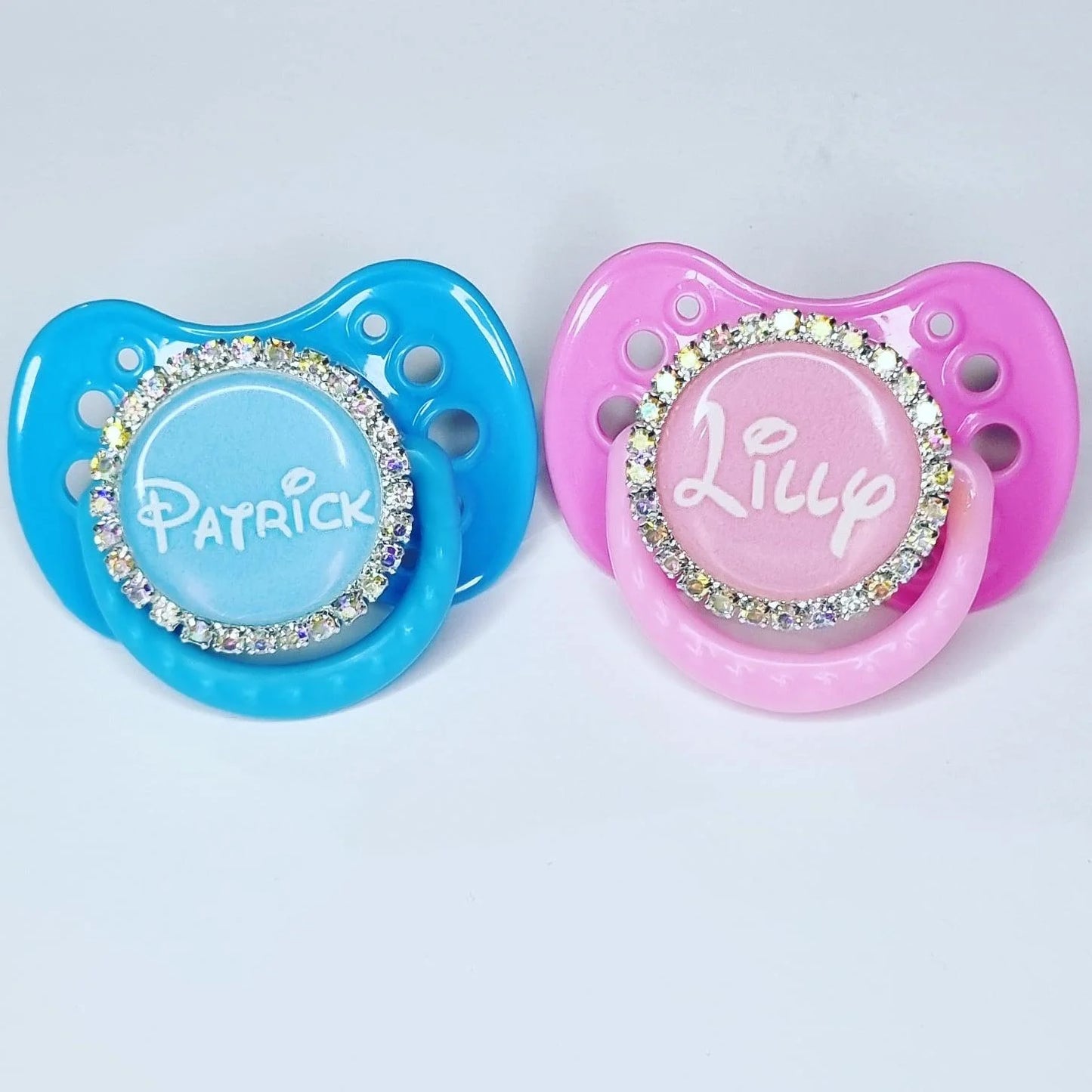 Personalised Bling Dummies Flat Ortho Teat 0-12 Months