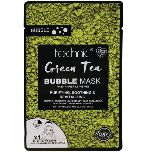 Technic Green Tea Bubble Sheet Face Mask