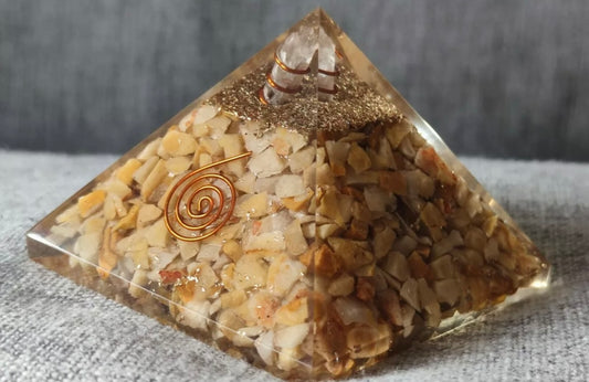 Golden Quartz Orgone Pyramid Crystal