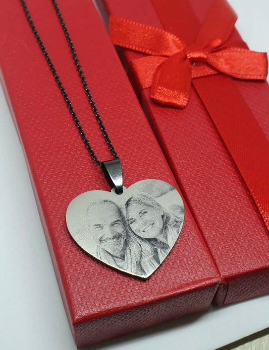 Custom Photo Heart Pendant