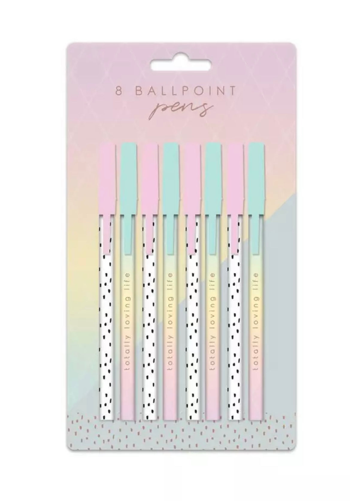 ‘Totally Loving Life’ X8 Ballpoint Pens Pack