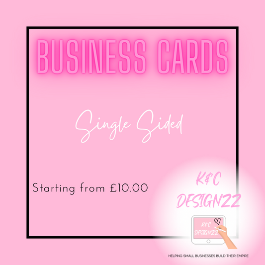 Single Sided Business Cards - Your Design