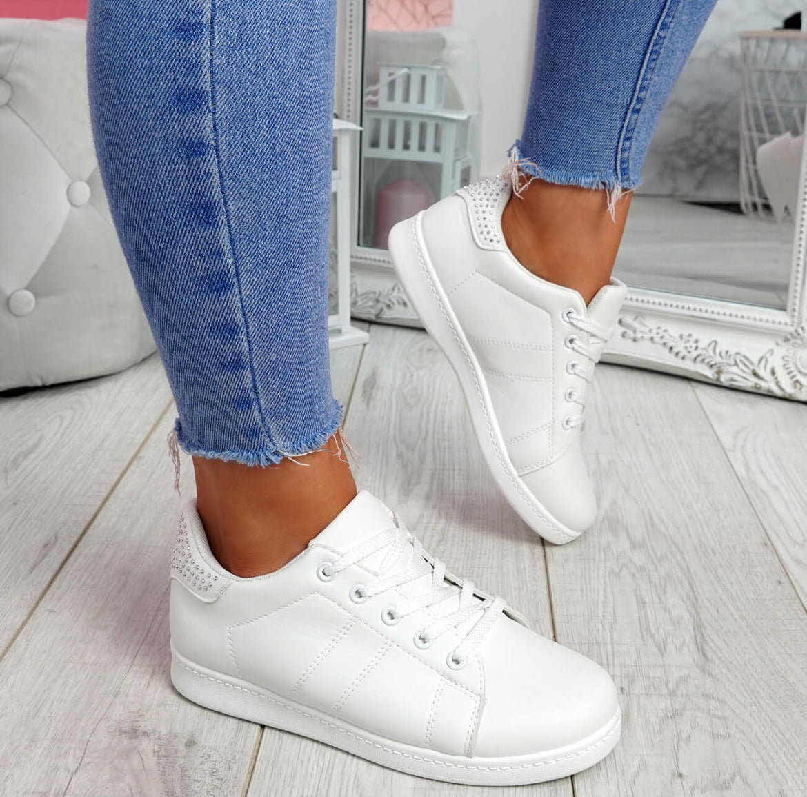 Ladies Studded Back Trainers