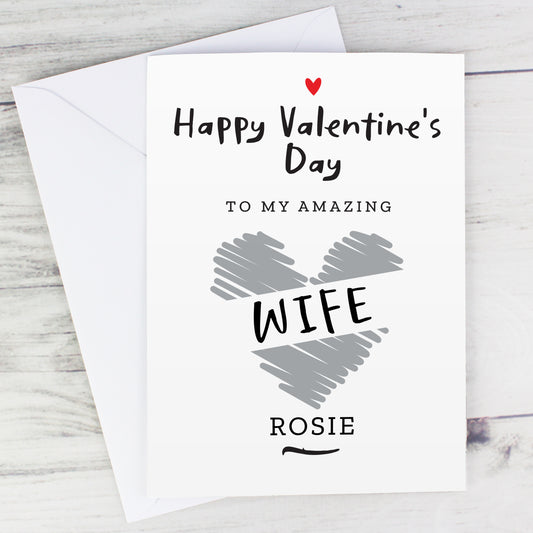 Personalised Happy Valentine's Day Card