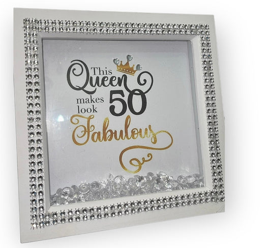 50th Birthday Queen Bling Photo Frame