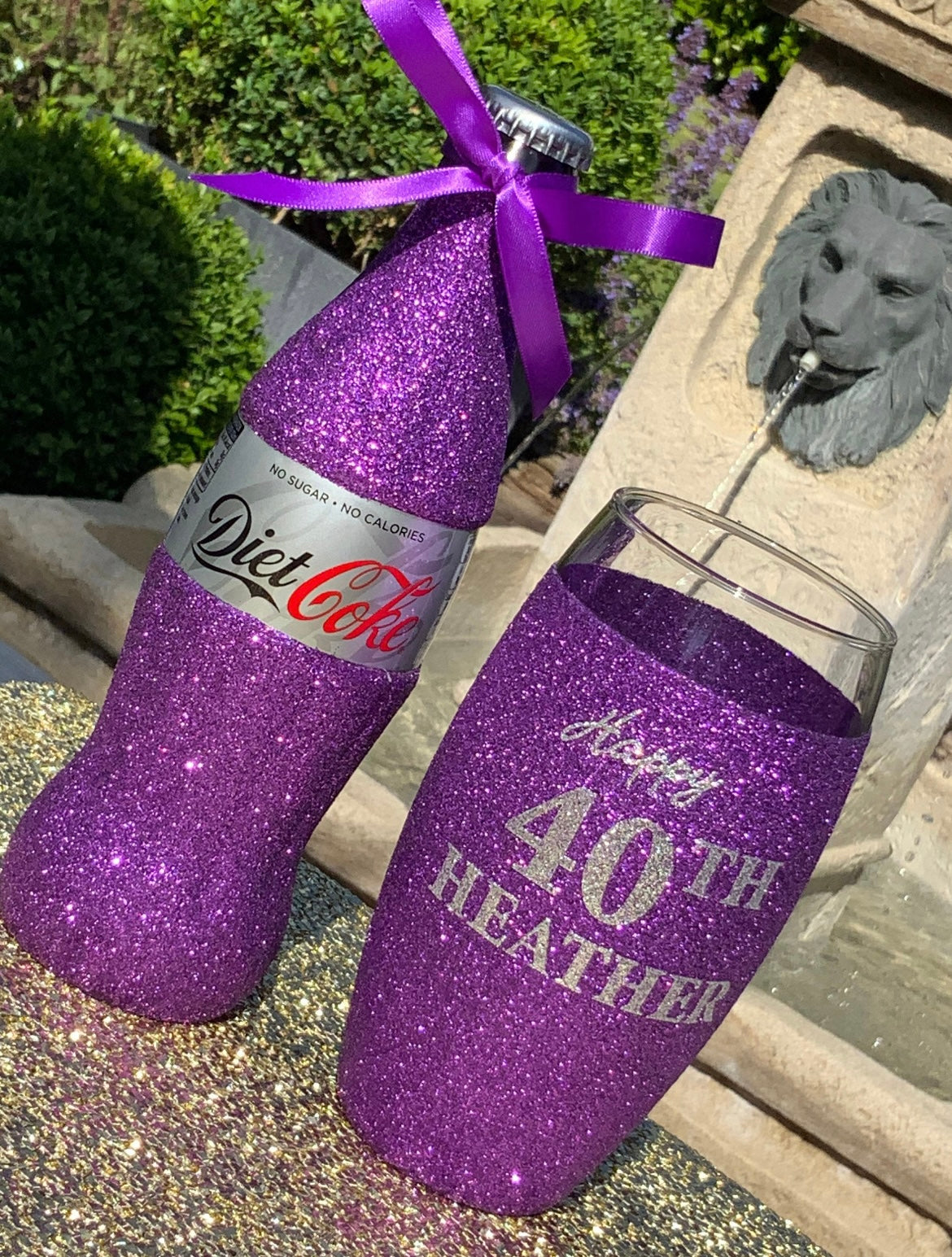 Personalised Glitter Coca-Cola Hi Ball Glass Set