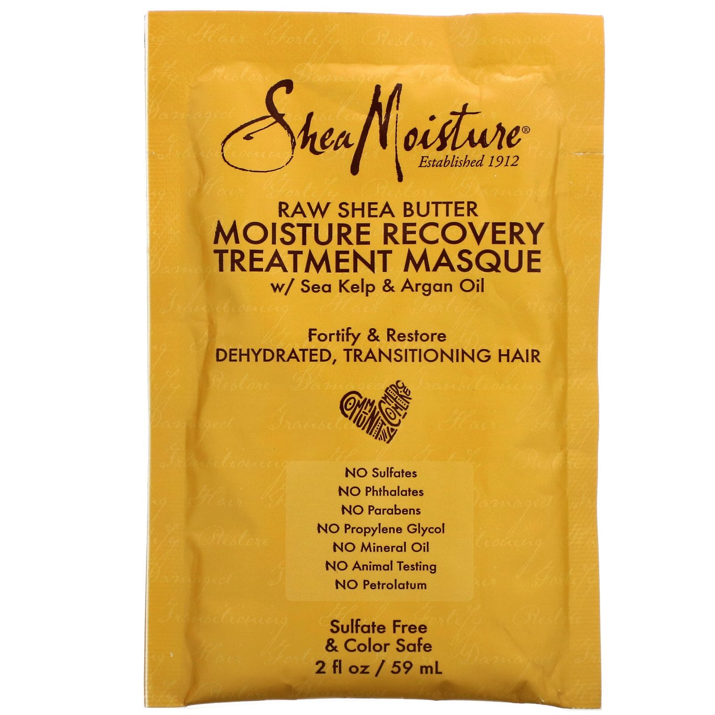 SheaMoisture Raw Shea Butter Moisture Recovery Treatment Hair Mask with Seal Kelp & Argan Oil
