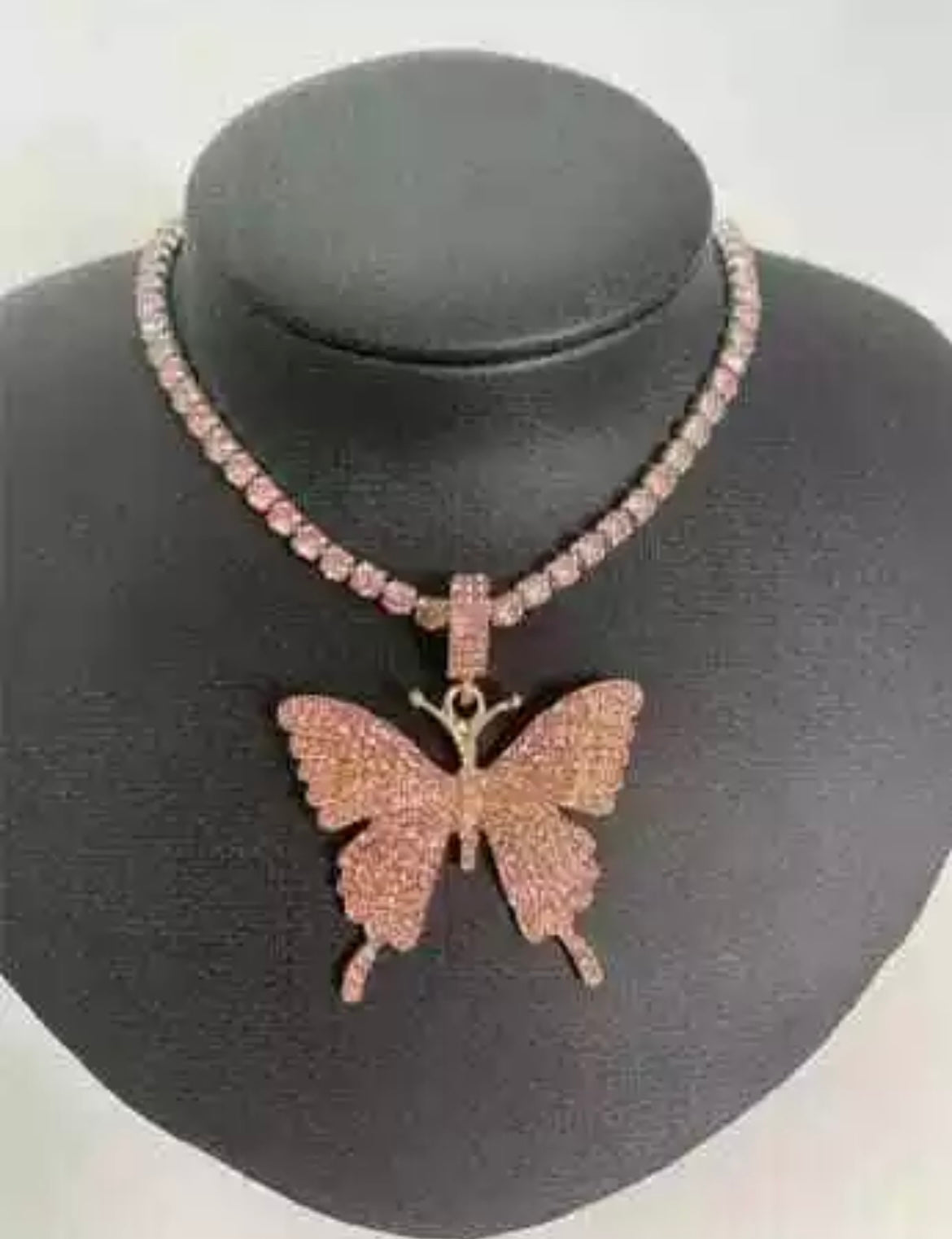 Bling Butterfly Pendant Necklace