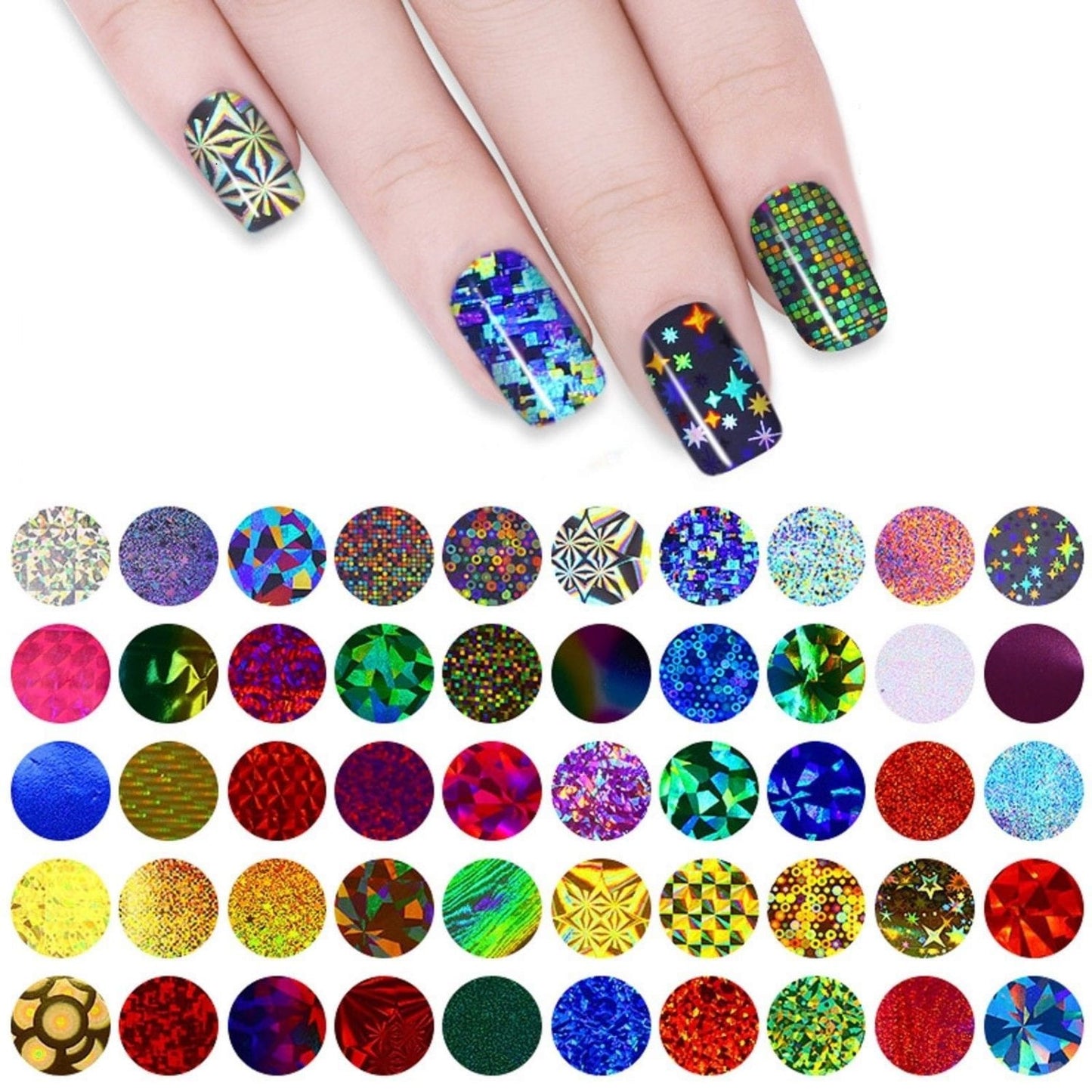 Glowii 12 Mixed Colours Metallic Nail Foil