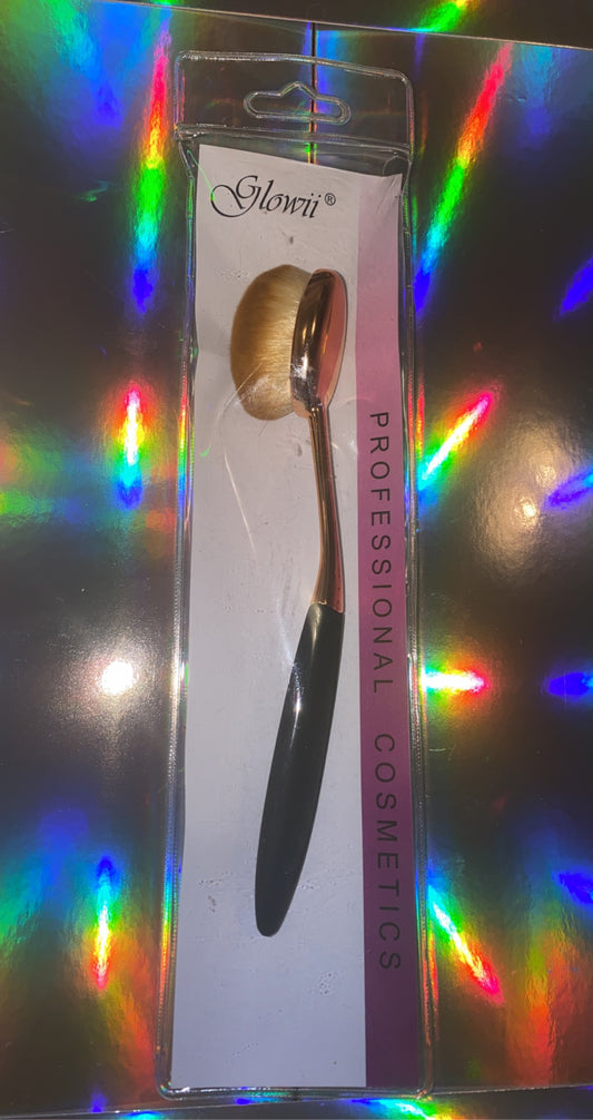 Glowii Black & Rose Gold Toothbrush Shaped Makeup Brush