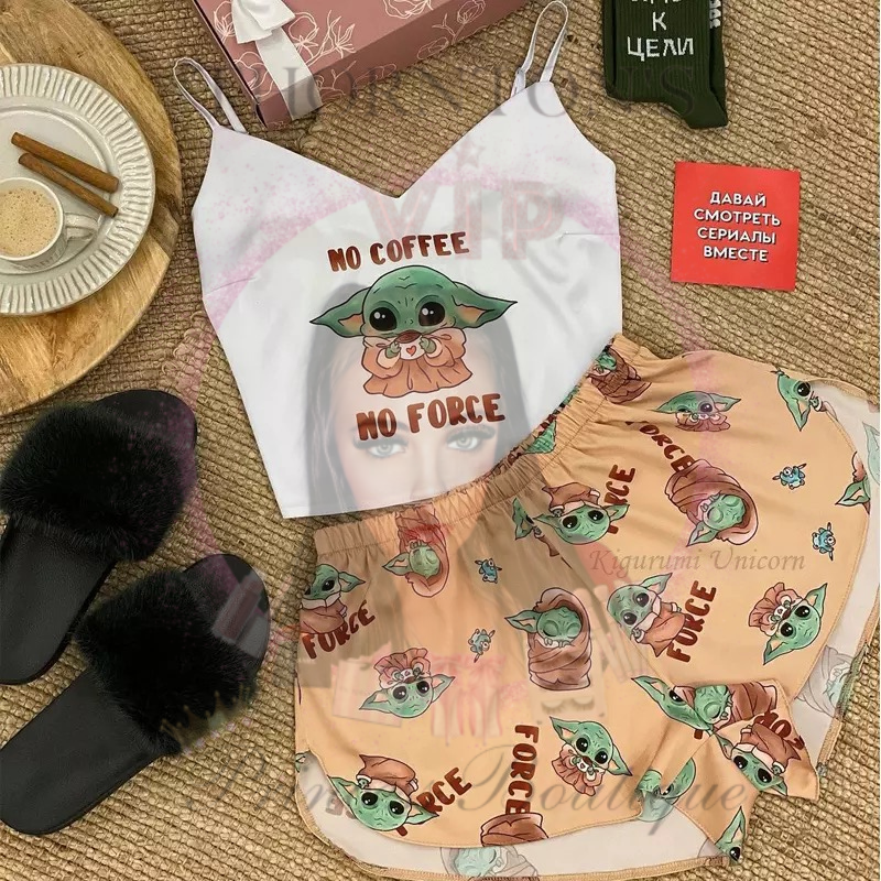 Kids Yoda Coffee Pyjama Short Set