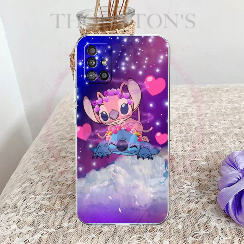 Stitch & Angel Galaxy Clouds Samsung Case