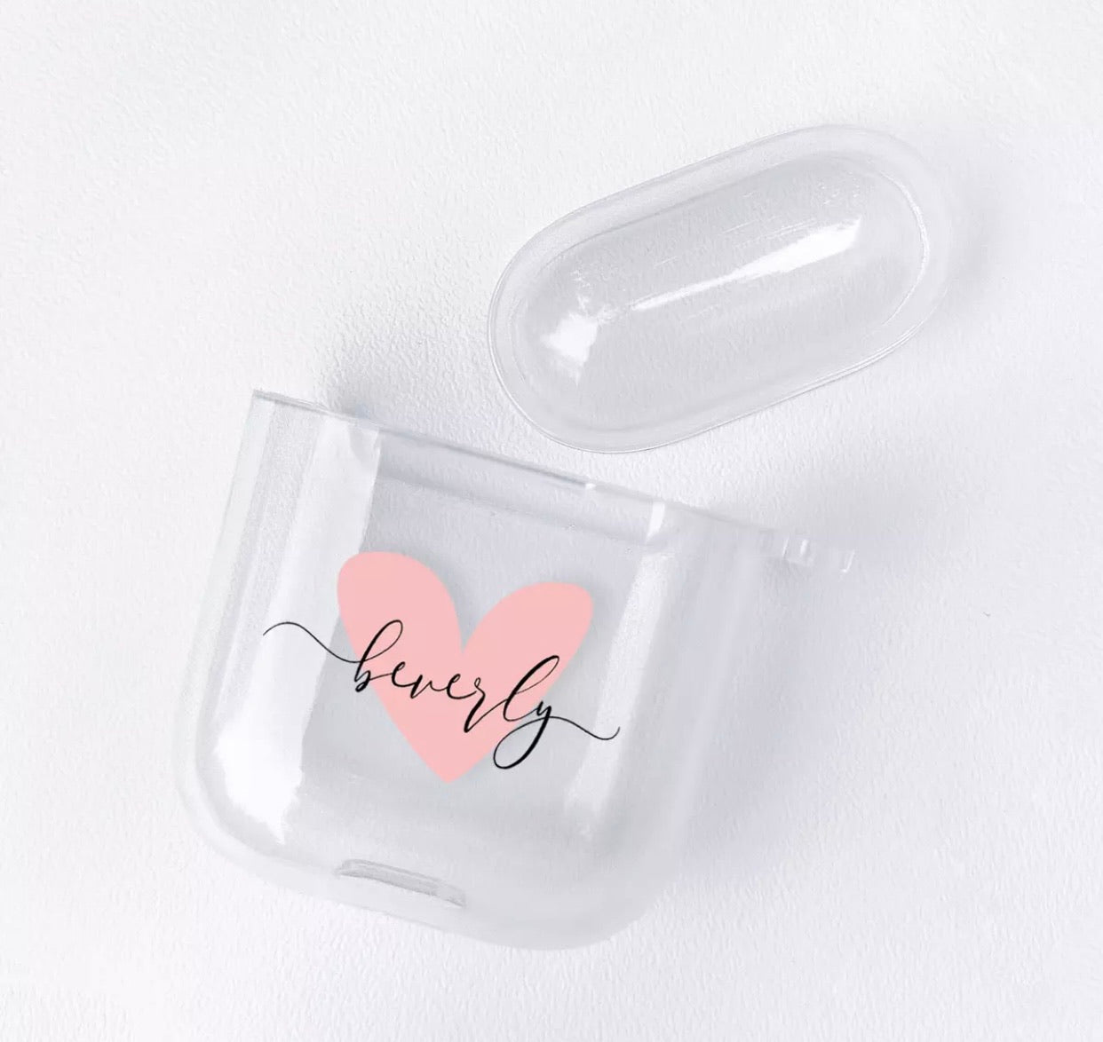 Personalised Cute Heart Name Silicone AirPods Case